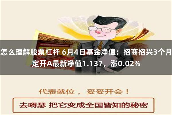 怎么理解股票杠杆 6月4日基金净值：招商招兴3个月定开A最新净值1.137，涨0.02%